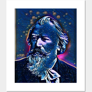 Johannes Brahms Dark Night Colourful Portrait | Johannes Brahms Artwork 13 Posters and Art